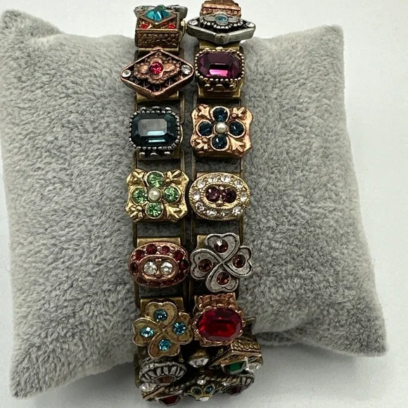 Two Strand Rhinestone Bracelet Sweet Romance “Royal Renaissance”#379 - Picture 1 of 9